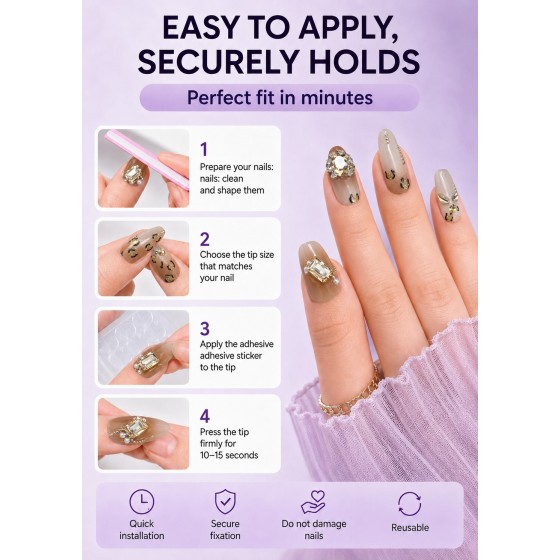 Medium‑Long Almond Press‑On Nails, Coffee Gradient Leopard Print Luxury Gold Rhinestone Fake Nails
